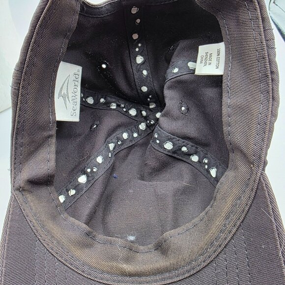 SeaWorld Orca Kids Adjustable Cap Black Embroidered Shamu Baseball Hat Unisex - Picture 7 of 10